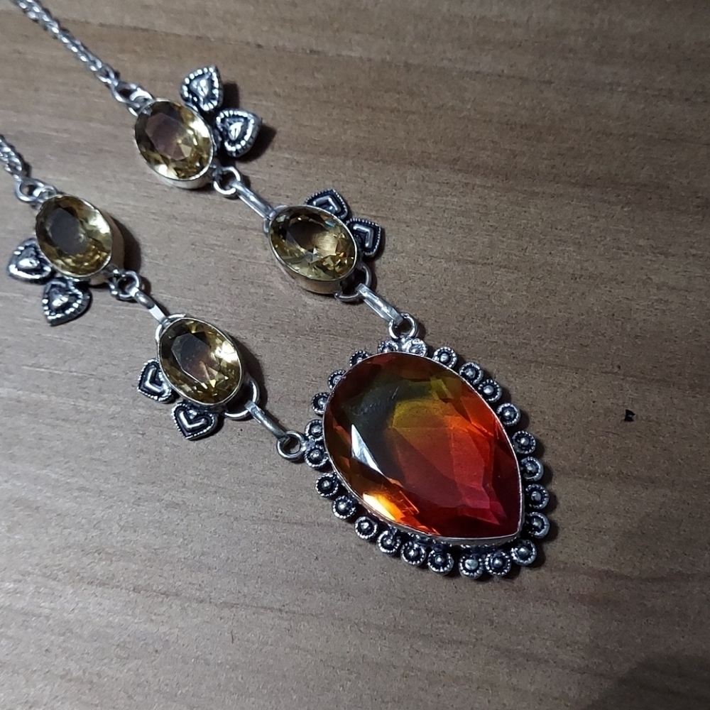 BICOLOR Tourmaline & Lemon Topaz Necklace